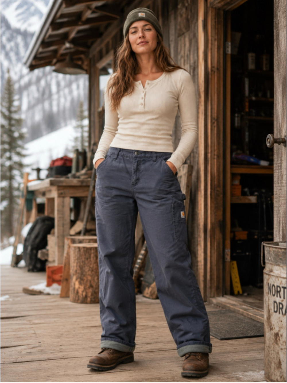 Carhartt Women’s 12 Regular Loose Fit Fleece Lined Canvas Carpenter Work Pants